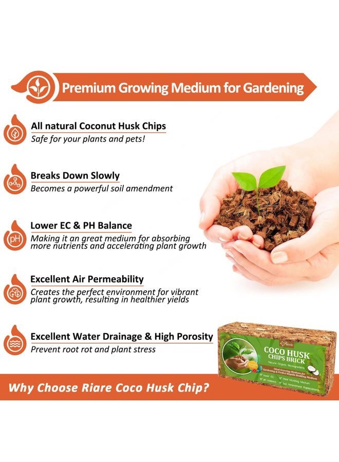 Riare Coco Chips Substrate for Plants High Expansion Coconut Substrate Coco Husk Mulch for Garden Flowers, Herbs, Planting (2) - Image 3