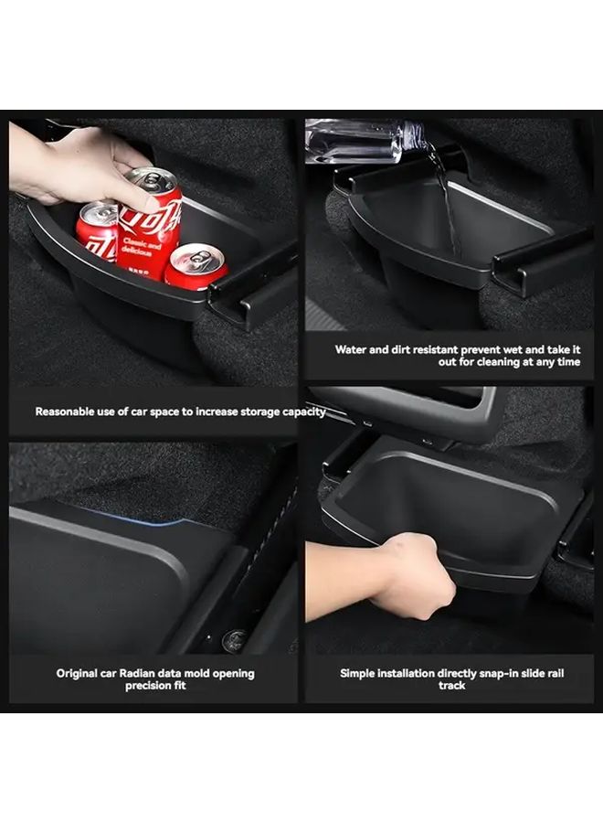Black Rear Storage Box Tray For Tesla Model Y Rear Seat Organization - Image 5
