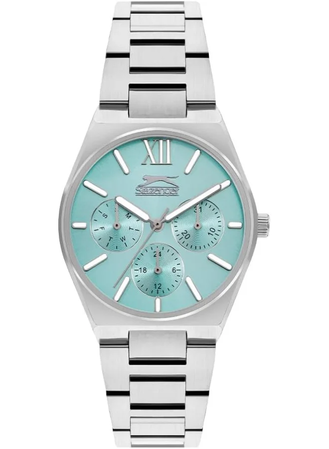 سلازنجر SLAZENGER Women's Watch, Multi Function Display and Metal Strap - SL.9.2243.4.05, Silver