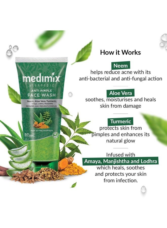Medimix غسول وجه مضاد لحب الشباب بالأيورفيدا، 100 مل، متعدد، 3.4 أونصة - Image 3