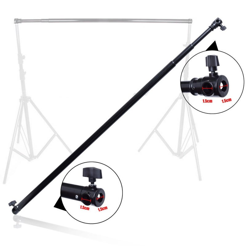 Fotoconic Pro 10 Feet/3M Aluminum Alloy 3 Section Telescopic Background Support Cross Arm Crossbar (Black) - Image 4