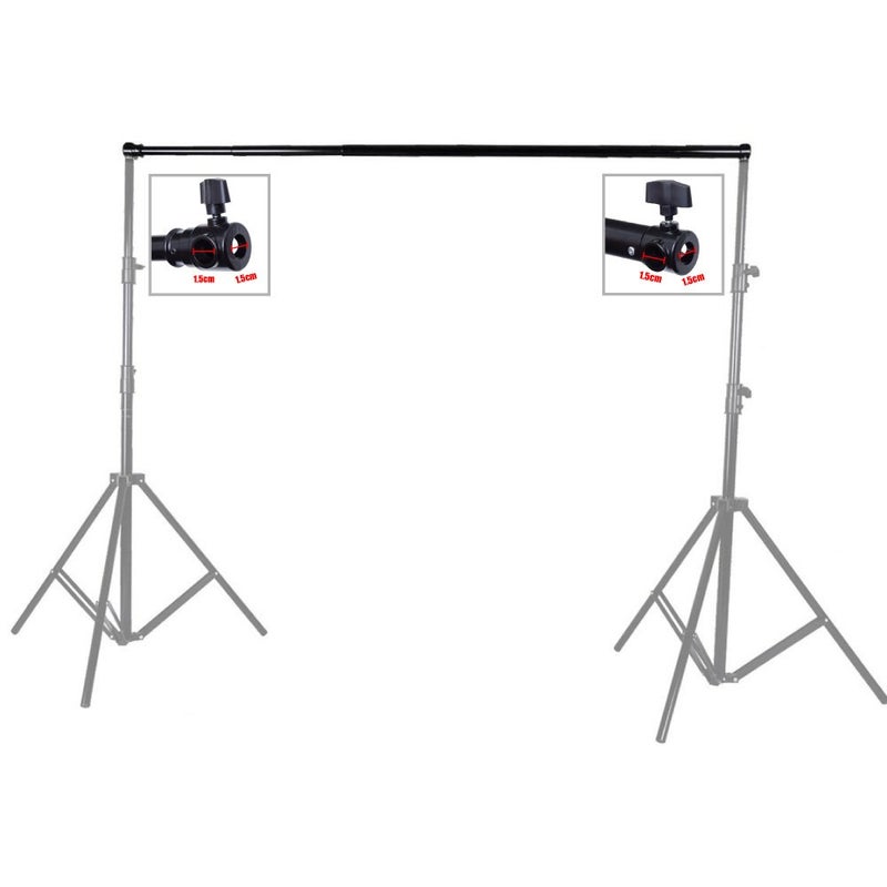 Fotoconic Pro 10 Feet/3M Aluminum Alloy 3 Section Telescopic Background Support Cross Arm Crossbar (Black) - Image 5