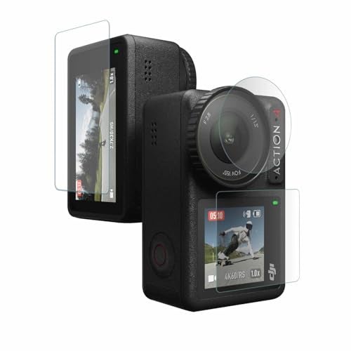POPIO Military-Grade Gorilla Tempered Glass for DJI Osmo Action 4 Camera (Transparent) Edge To Edge Full Screen Coverage With Installation Kit, Complete Set Of 3 Glass - Image 1