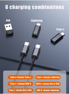Generic USB Charging Adapter Cable Kit,USB Charging Cable Storage Box Conversion Set USB A u0026 Type-C to Male Micro/Type-C/Lightning, Data Transfer, Card Storage, Tray Eject Pin  - Image 2