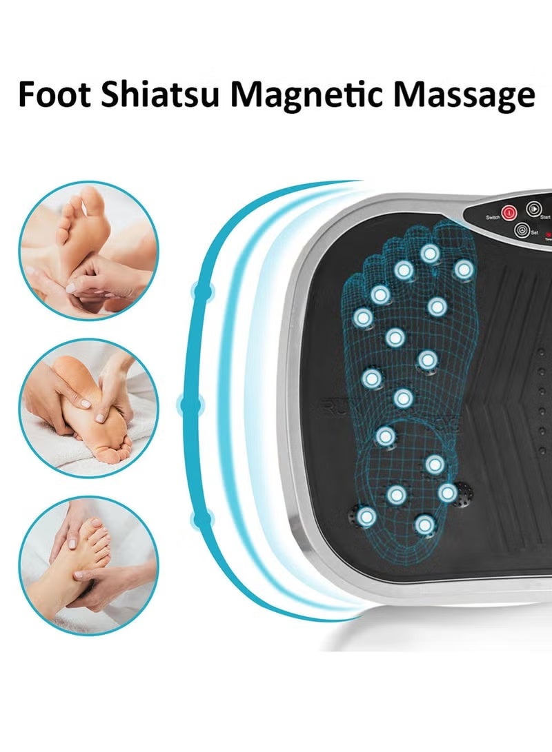 EzzySo Vibration Plate Exercise Machine Mini Full Body Vibration Platform Trainers for Home Use with Acupressure Nodes Cardio Machines Fat Removing Machine Multiple Speeds with Bluetooth Remote Max User Weight 330lbs - Image 4