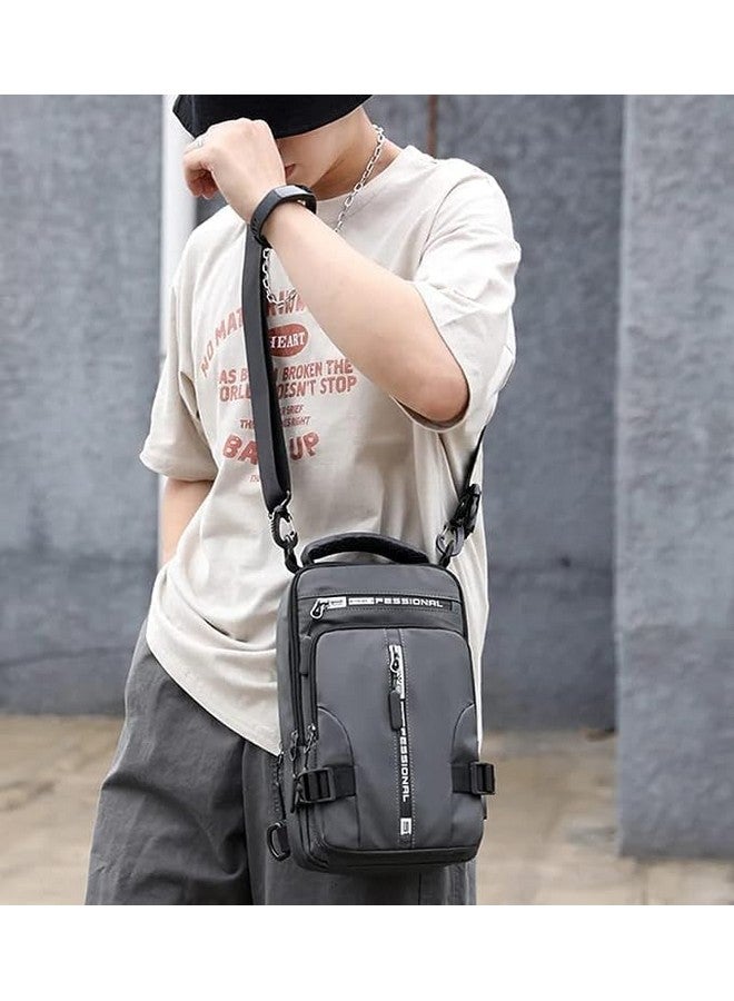 WOLBLIX Bag cross backpack Sling For Men Messenger Bag Nylon Waterproof Sling Backpack Bag with USB Charging Port for Travel Hiking Jogging Gym Picnic & Casual Chest Bag for Men - Image 3