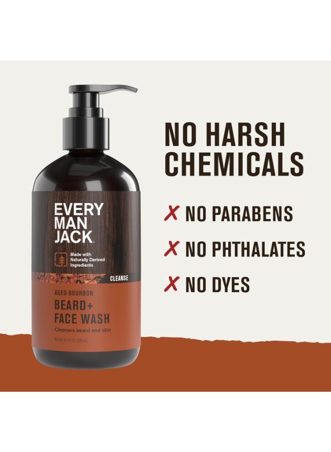 Every Man Jack Beard + Face Wash - Subtle Aged Bourbon Fragrance - Cleans and Helps Condition and Soften Your Beard and Skin Underneath - Naturally Derived with Aloe and Glycerin- 6.7 fl oz (2 Pack) - Image 3