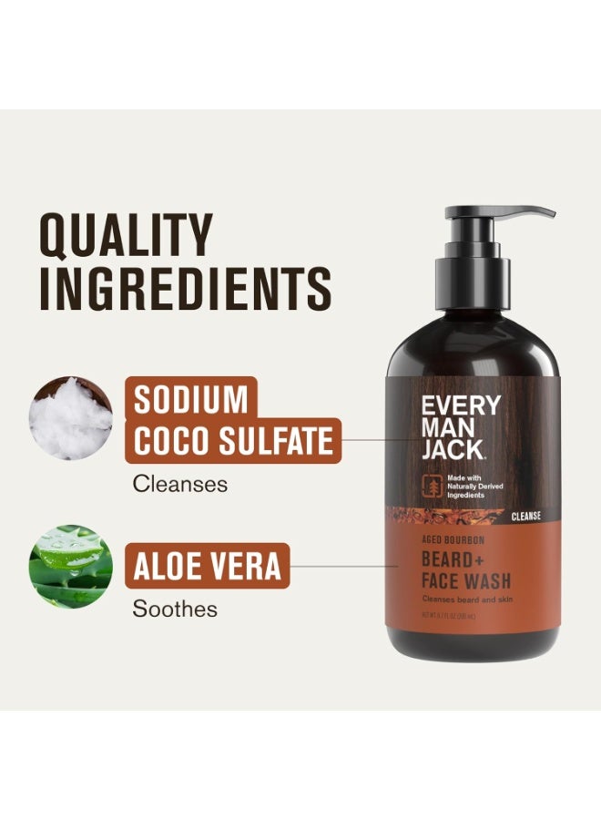 Every Man Jack Beard + Face Wash - Subtle Aged Bourbon Fragrance - Cleans and Helps Condition and Soften Your Beard and Skin Underneath - Naturally Derived with Aloe and Glycerin- 6.7 fl oz (2 Pack) - Image 2