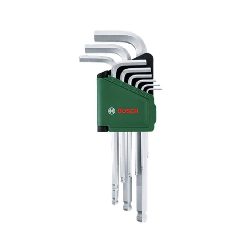 BOSCH 9-Piece Hex Key Set | 9 Sizes for Versatile Fastening & Assembly | Durable High-Strength Steel | L-Shaped Design for Extra Torque | Comfortable Grip for Easy Handling - Image 2