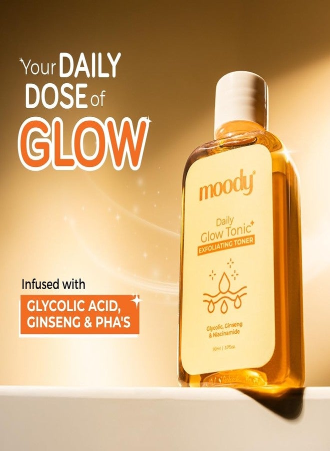 Moody Daily Glow Tonic Toner with Glycolic Acid & Niacinamide for Gentle Exfoliation, Bright & Smooth Skin | Hydrating Face Toner for Even Tone & Natural Radiance | Suitable for Regular Use | 110 ml - Image 2