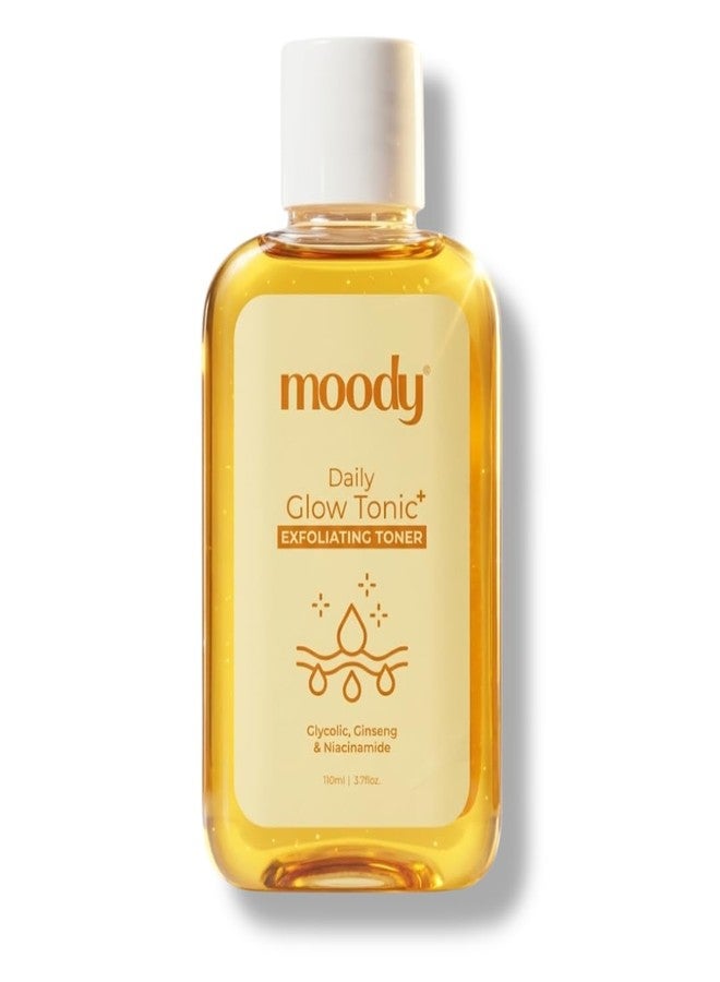 Moody Daily Glow Tonic Toner with Glycolic Acid & Niacinamide for Gentle Exfoliation, Bright & Smooth Skin | Hydrating Face Toner for Even Tone & Natural Radiance | Suitable for Regular Use | 110 ml - Image 1