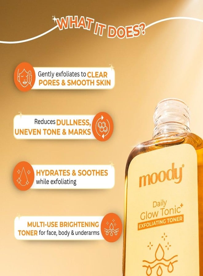 Moody Daily Glow Tonic Toner with Glycolic Acid & Niacinamide for Gentle Exfoliation, Bright & Smooth Skin | Hydrating Face Toner for Even Tone & Natural Radiance | Suitable for Regular Use | 110 ml - Image 3
