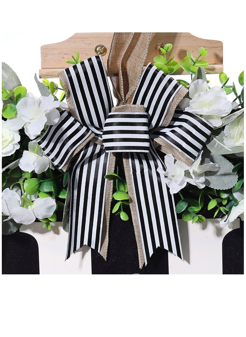 Y&D Welcome Sign Creative Bowknot Letter Wreath In Front Of The Door Outdoor Decoration Props For The Courtyard 30x35CM  - Image 3