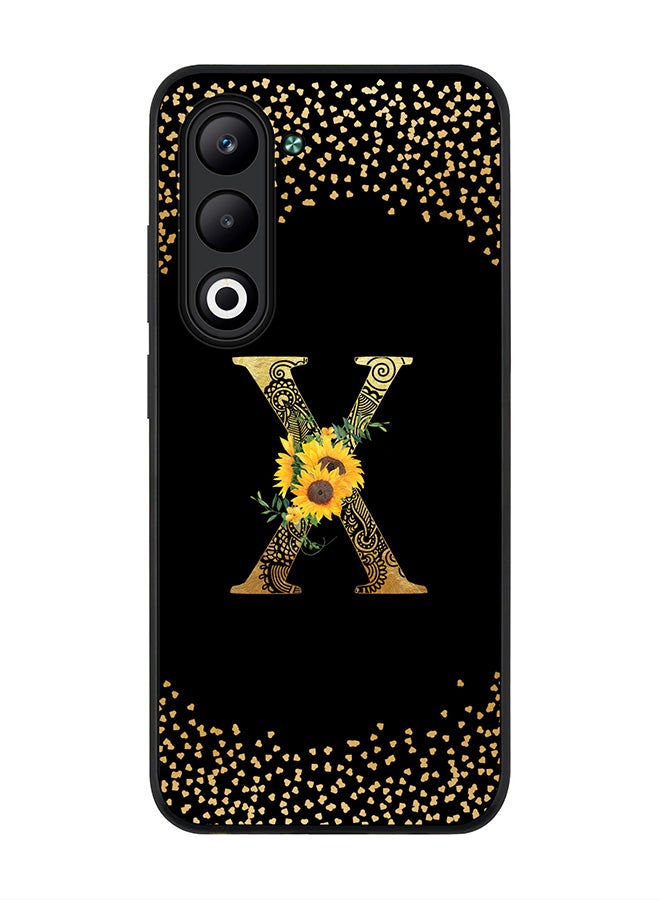 Stylizedd For Oppo A5 5G / A5 4G Case,Slim fit Camera Protection, Shockproof Thin Phone cover  - Custom Floral Monogram - X ( Black )