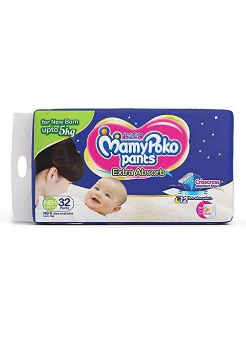 Pant Style Nb 1 Size Diapers (32 Count)