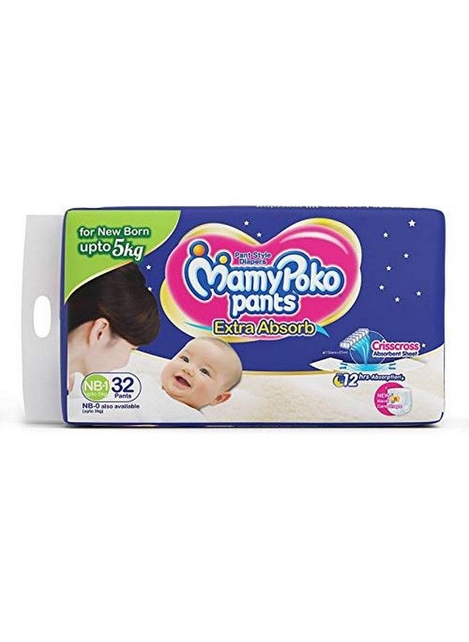 MamyPoko Pant Style Nb 1 Size Diapers (32 Count)  - Image 1