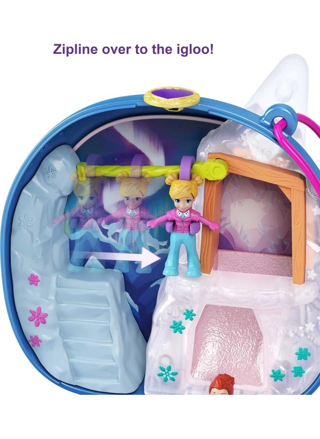 Polly Pocket - Polly Pocket Freezin' Fun Narwhal Compact with Fun Reveals, Micro Polly and Lila Dolls, Husky Dog & Sled, Polar Bear Figure & Sticker Sheet - Image 1