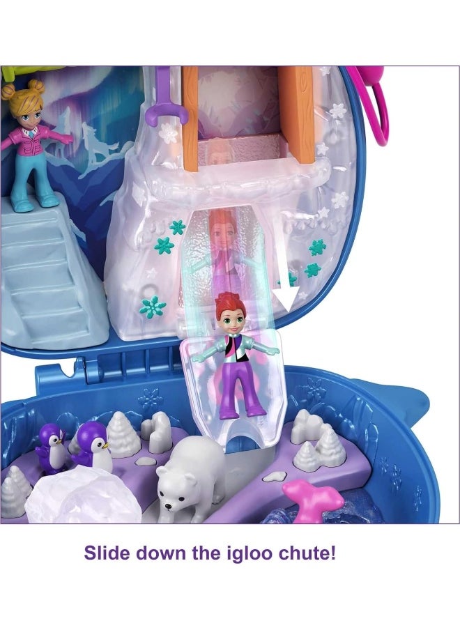 Polly Pocket - Polly Pocket Freezin' Fun Narwhal Compact with Fun Reveals, Micro Polly and Lila Dolls, Husky Dog & Sled, Polar Bear Figure & Sticker Sheet - Image 1