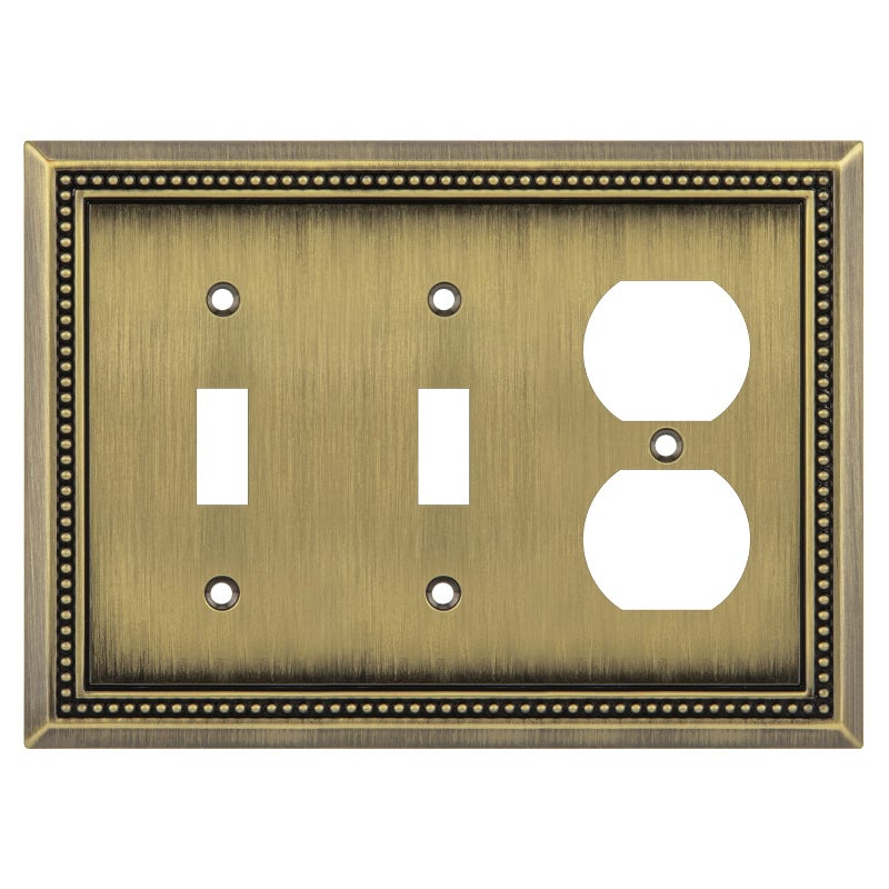 Henne Bery Sunken Pearls Heavy Duty Decorative Wall Plate Switch Plate Outlet Cover Double ToggleSingle Duplex Antique Brass
