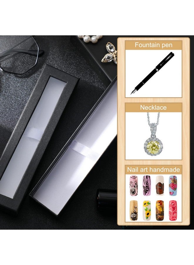 Spakon Spakon 16 Pieces Empty Pen Gift Box Black Cardboard Case with Clear Window for Jewelry Pencil Ballpoint Fountain Pen Display for Christmas Gift Packing Business Birthday Souvenir Office Supplies - Image 3