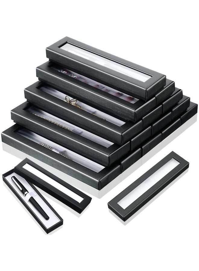 Spakon Spakon 16 Pieces Empty Pen Gift Box Black Cardboard Case with Clear Window for Jewelry Pencil Ballpoint Fountain Pen Display for Christmas Gift Packing Business Birthday Souvenir Office Supplies - Image 1