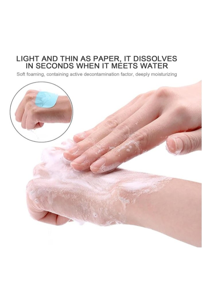 4 Boxes 200 Pieces Disposable Boxed Paper Soap Portable Travel Soap Sheets Hand Washing Bath Scented Paper Soap for Outdoor Camping Hiking