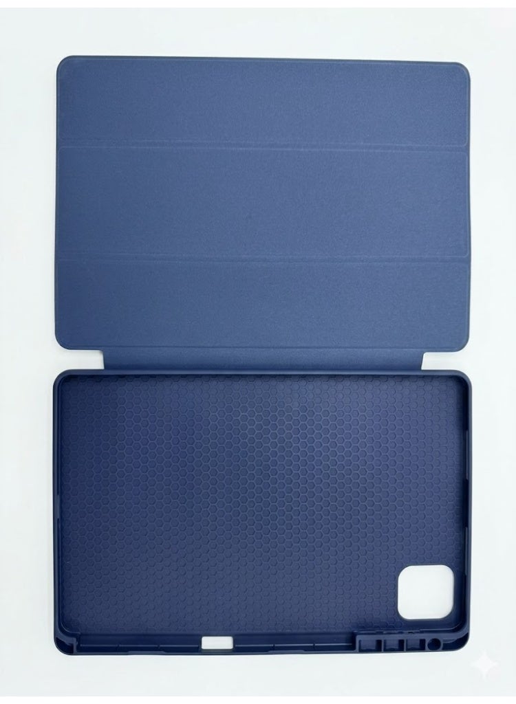 Case Compatible with Honor Pad X9A with Pencil Holder, Soft TPU Back Stand Trifold Stand Smart Cover with Auto Wake/Sleep (Blue) - Image 2