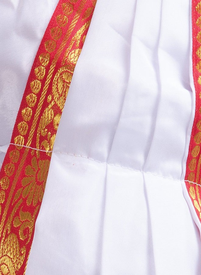 FancyDressWale Bharatnatyam Ankle Length Dance Dress For Girls (3-4 Years, White) - Image 4