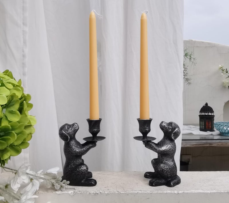 BSTGIFTS Iron Taper Candle Holder - Iron Dog Candle Holder - Dog Decorative Candle Stand - Dog Taper Candlestick Holder - Image 4