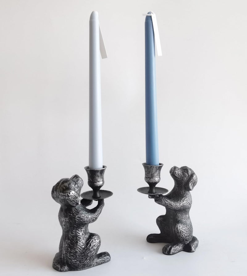BSTGIFTS Iron Taper Candle Holder - Iron Dog Candle Holder - Dog Decorative Candle Stand - Dog Taper Candlestick Holder - Image 1