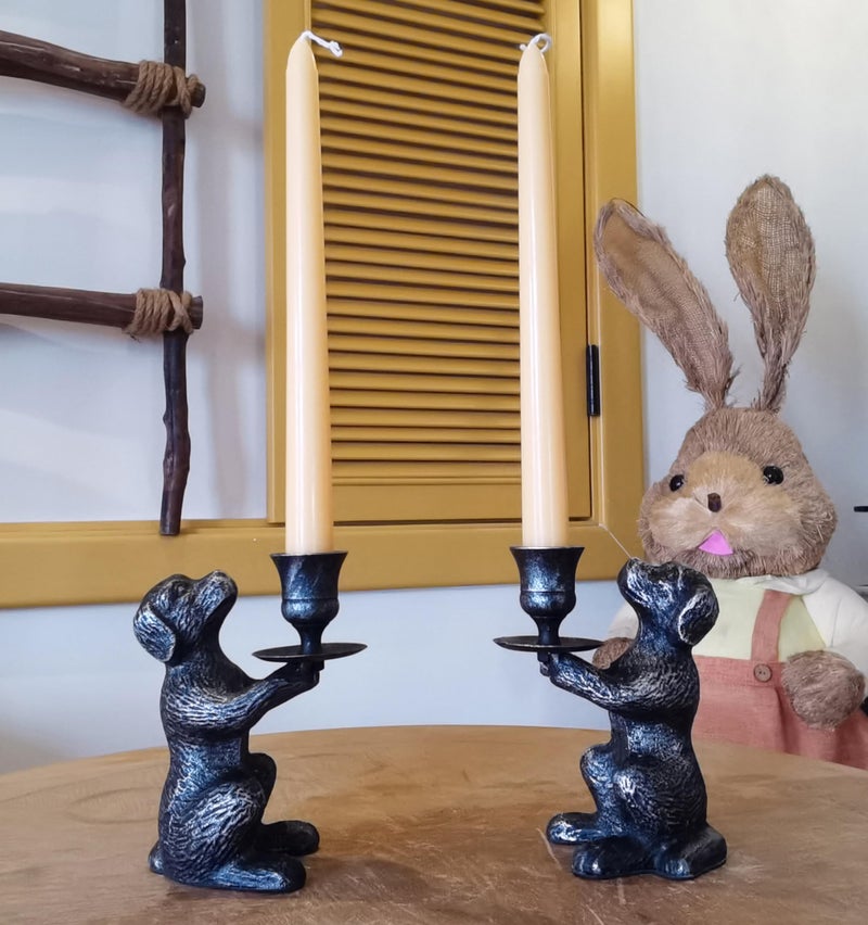 BSTGIFTS Iron Taper Candle Holder - Iron Dog Candle Holder - Dog Decorative Candle Stand - Dog Taper Candlestick Holder - Image 2