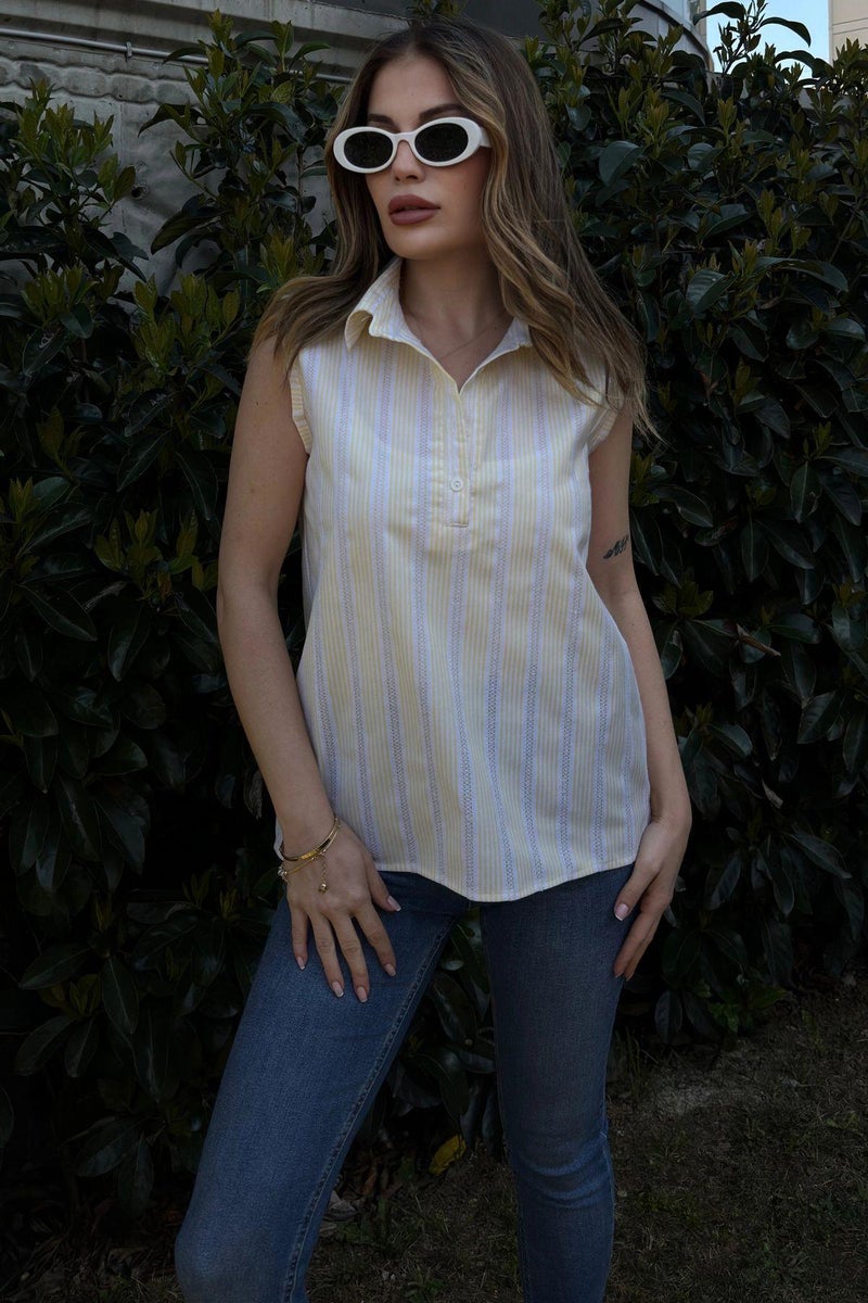 Weshaya بلوزة نسائية صفراء - Image 1