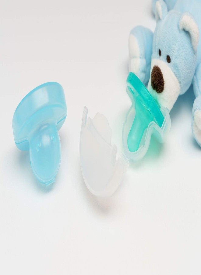 Keepsie The Keepsie Pacifier Cover - Compatible with Pacifiers, Paci Clips & Plush Attachments | BPA-Free Travel Case (Blue & Clear, 2-Pack) - Image 4