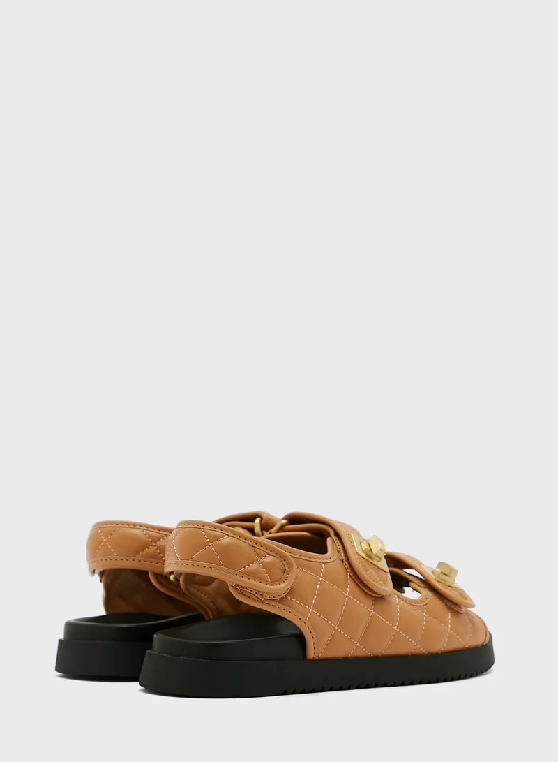 Dune LONDON Lockstock Multi Strap Low Heel Sandals