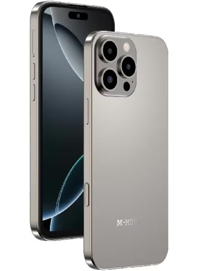 إم-هورس M-HORSE M16 Pro Max الذكي، بذاكرة وصول عشوائي 8 جيجابايت، وسعة تخزين 128 جيجابايت، وشاشة 6.6 بوصة (Silvery Titanium) - Image 1