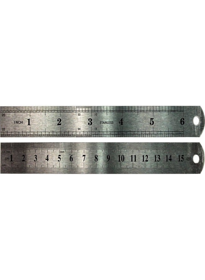 HTS 103R5 6" / 155mm Dual Sided SAE & Metric Stainless Steel Ruler - Image 3