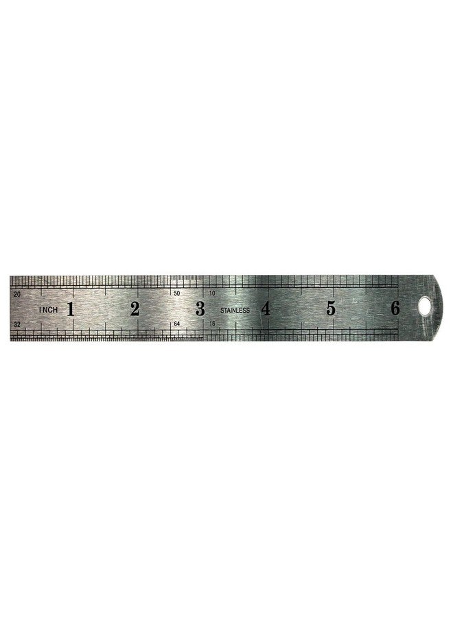 HTS 103R5 6" / 155mm Dual Sided SAE & Metric Stainless Steel Ruler - Image 1