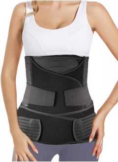 MARGOUN Postpartum Belly Band 3 in 1 Recovery Belt for Post Pregnancy Post C-Section Support Shapewear After Giving Birth Women Stomach Waist Pelvis Belt Black  - Image 2