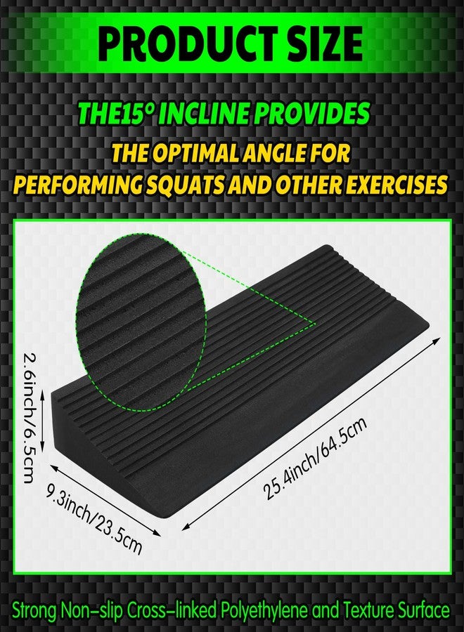 Pangda Squat Wedge Block Slant Board Incline Board 25.4 x 9.3 x 2.6 Inch Deadlift Platform Squat Stand Heel Wedge for Exercise Equipment for Weightlifting Stretching Training Fitness Exercise - Image 2