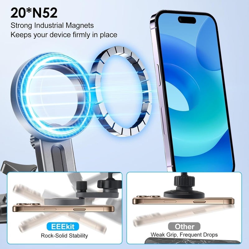 EEEKit Magnetic CD Slot Phone Mount, 20 Strong Magnets CD Player Car Phone Holder for Magsafe Cases and All Smartphones - Image 2