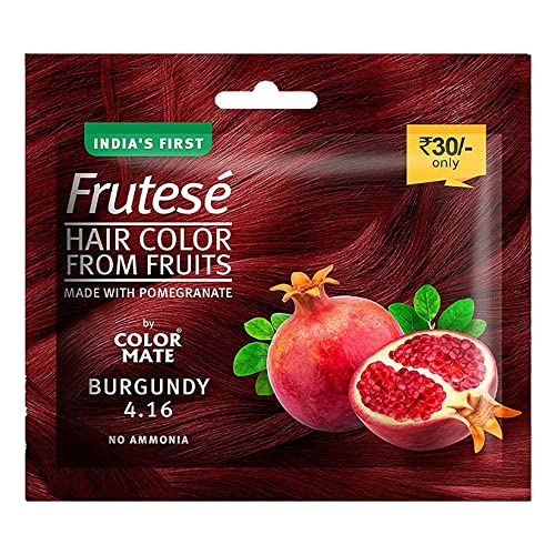 Color Mate “Frutesé Hair Color From Fruits (40 ml/ Sachet) || Fruits - based hair color with conditioning formula || No Ammonia || (Burgundy, 12) - Image 1