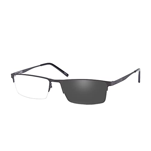 Jcerki Photochromic Gray Reading Glasses +1.50 Strength Half frame Men Eyeglasses - Image 1