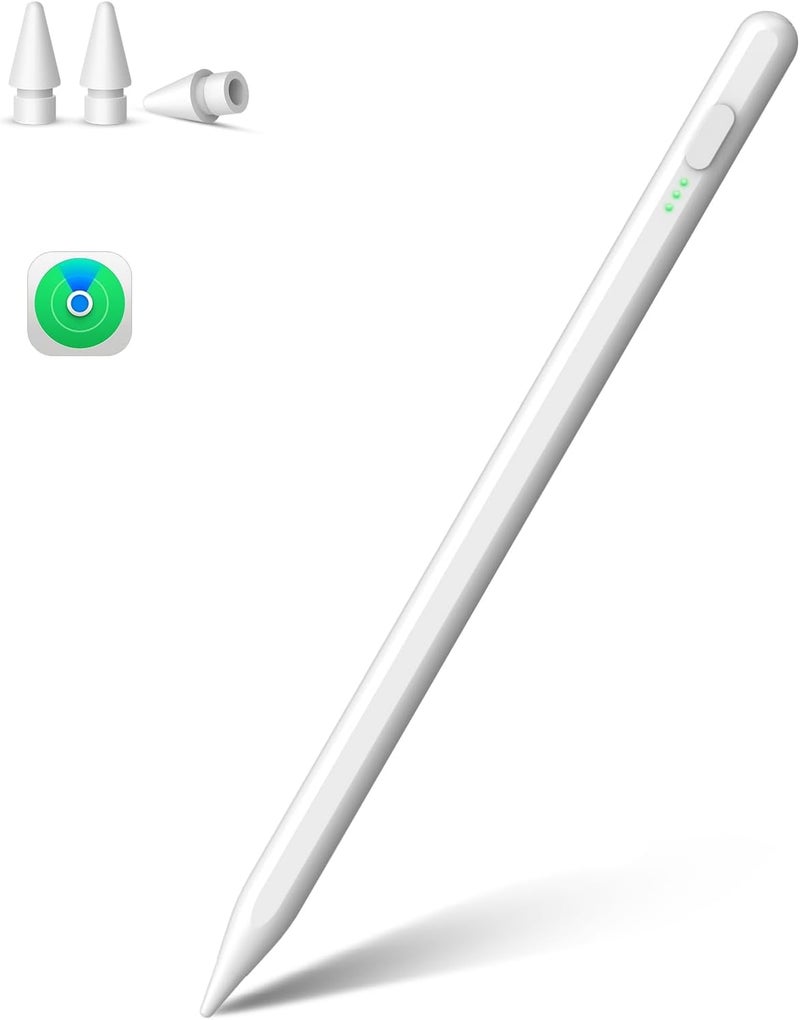 قلم DIGIROOT لأجهزة iPad 2018-2026 يعمل مع Apple Find My، حساسية الميل ورفض راحة اليد قلم لأجهزة iPad A16/10/9/8 وAir 13/11 وPro 12.9/13/11 وMini 7/6/5 - Image 1