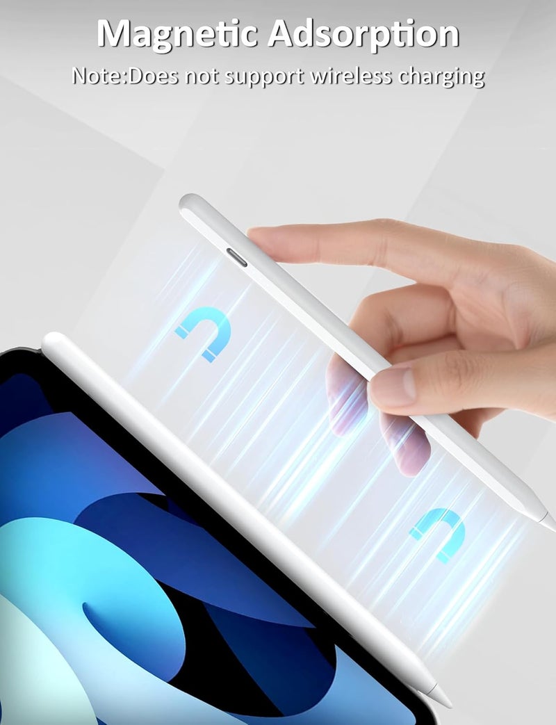 قلم DIGIROOT لأجهزة iPad 2018-2026 يعمل مع Apple Find My، حساسية الميل ورفض راحة اليد قلم لأجهزة iPad A16/10/9/8 وAir 13/11 وPro 12.9/13/11 وMini 7/6/5 - Image 4