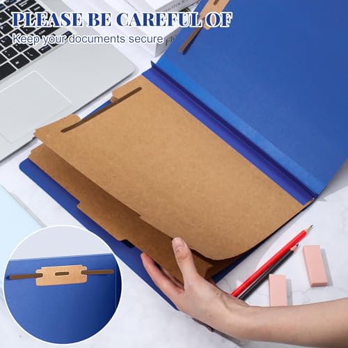 Skyygemm 48 Pcs Classification Folders Letter Size, 2 Divider Pressboard File Folders with 3. 5 Inch Expansion, 2 Prongs Fastener, Heavy Duty Office File Organizers for Teachers, Medical (Dark Blue) - Image 4