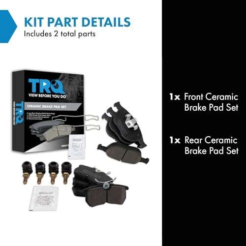 TRQ Front & Rear Brake Pads Ceramic Compatible with 2002-2004 Ford Focus - Image 2