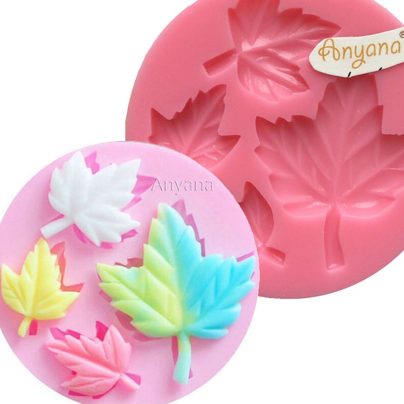 Anyana Maple Leaf mold Leaves Fondant Candy Silicone Molds For SugarcraftChocolate MoldCupcake Toppers Polymer ClayCrafting ProjectsCake Decoration
