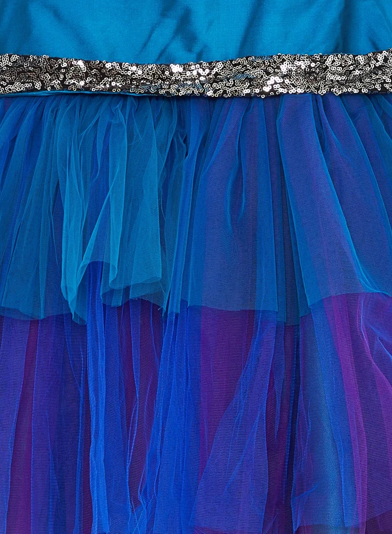 Pinata Girls Sequins Embellished Ruffle Evening Dress
