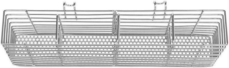 SANNO Stainless Steel Utensil Silverware Holder Organizer Drying Rack Basket Holder with Hooks 4 Divided Compartments Silverware Organizer, Rust Proof, No Drilling - Image 5