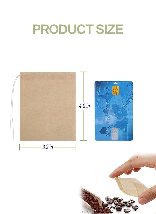 Organizer 100Pcs Disposable Tea Filter Bags for Loose Tea, Wood Pulp Material, Biodegradable and Compostable, Unbleached Empty Tea Infuser Sachets with Drawstring (3.2inch x 4.0inch)  - Image 2